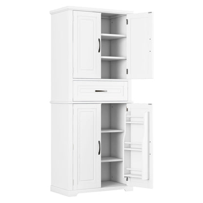 Bathroom Storage Cabinet With Multi Functional Storage Space, Drawer With Slide Rails, Adjustable Shelf - White