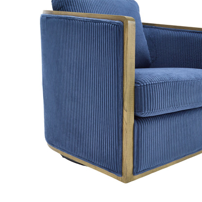 Swivel Barrel Chair, Comfortable Accent Sofa With 360 Degree Swivel For Living Room, Nursery, Office - Navy
