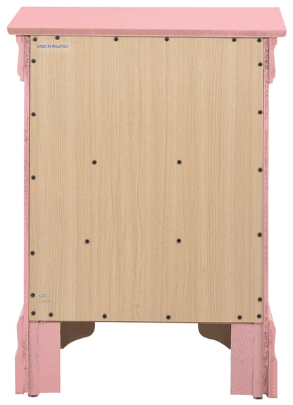 Louis Phillipe - 3 Drawer Nightstand - Pink