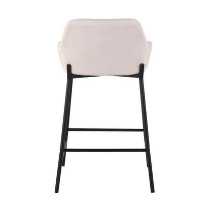 Daniella - Industrial Fixed Height Counter Stool (Set of 2) - Black / Cream