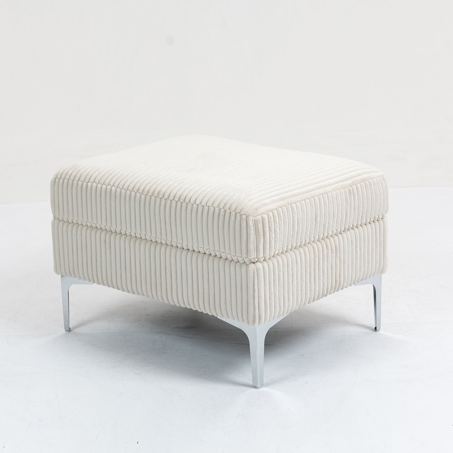 Modular Sectional Sofa Square Ottoman Module, Storage Ottoman Footrest - Beige