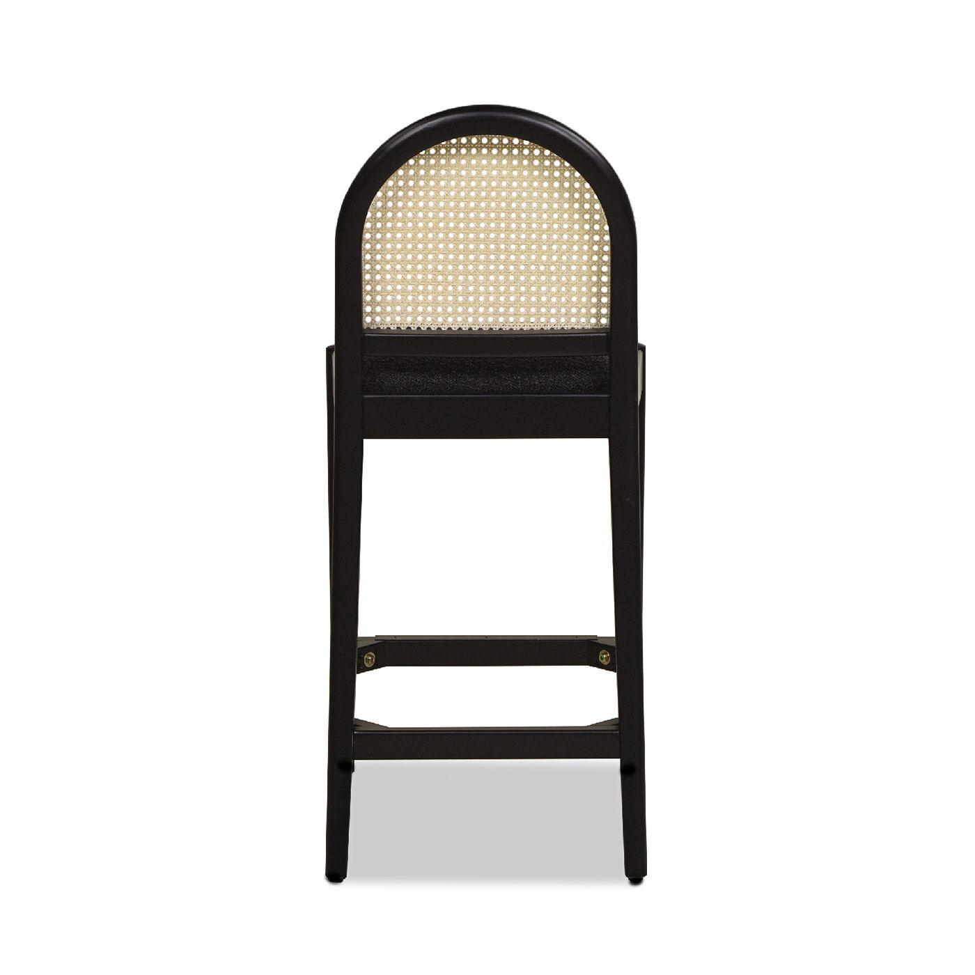 Panama - Curved Back Cane Counter Stool (Set of 2) - Ebony Black