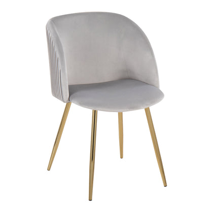 Fran - Pleated Contemporary Chair (Set of 2) - Gold / Silver