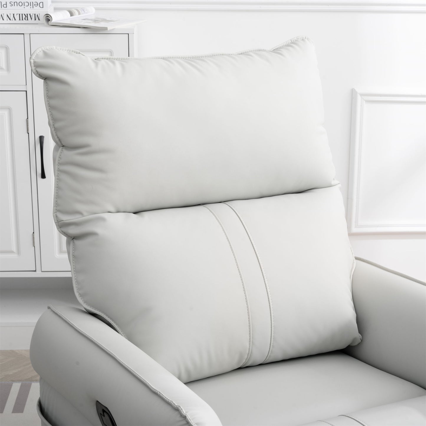 Rocking Recliner Chair, 360 Degree Swivel Nursery Rocking Chair, Glider Chair, Modern Small Rocking Swivel Recliner Chair For Bedroom, Living Room Chair Home Theater Seat, Side Pocket - Light Gray