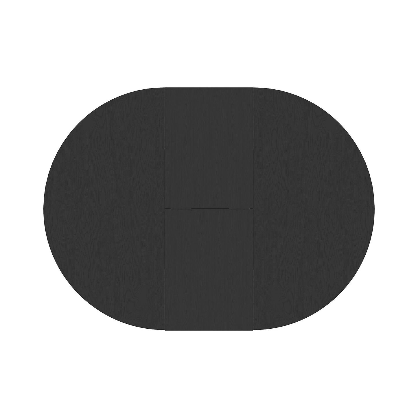 Dining Table For Farmhouse Kitchen Expandable Oval Table Top With Removable Leaf Trestle X Shaped Base - Black