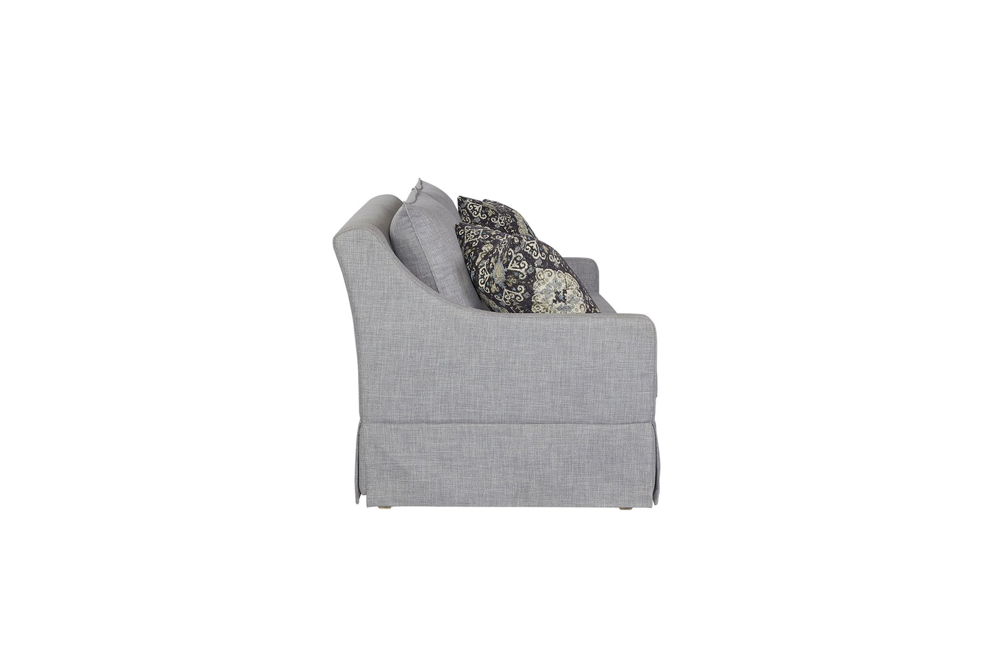 Sofa With Skirt And Reversable Cushions And 2 Pillows - Light Gray