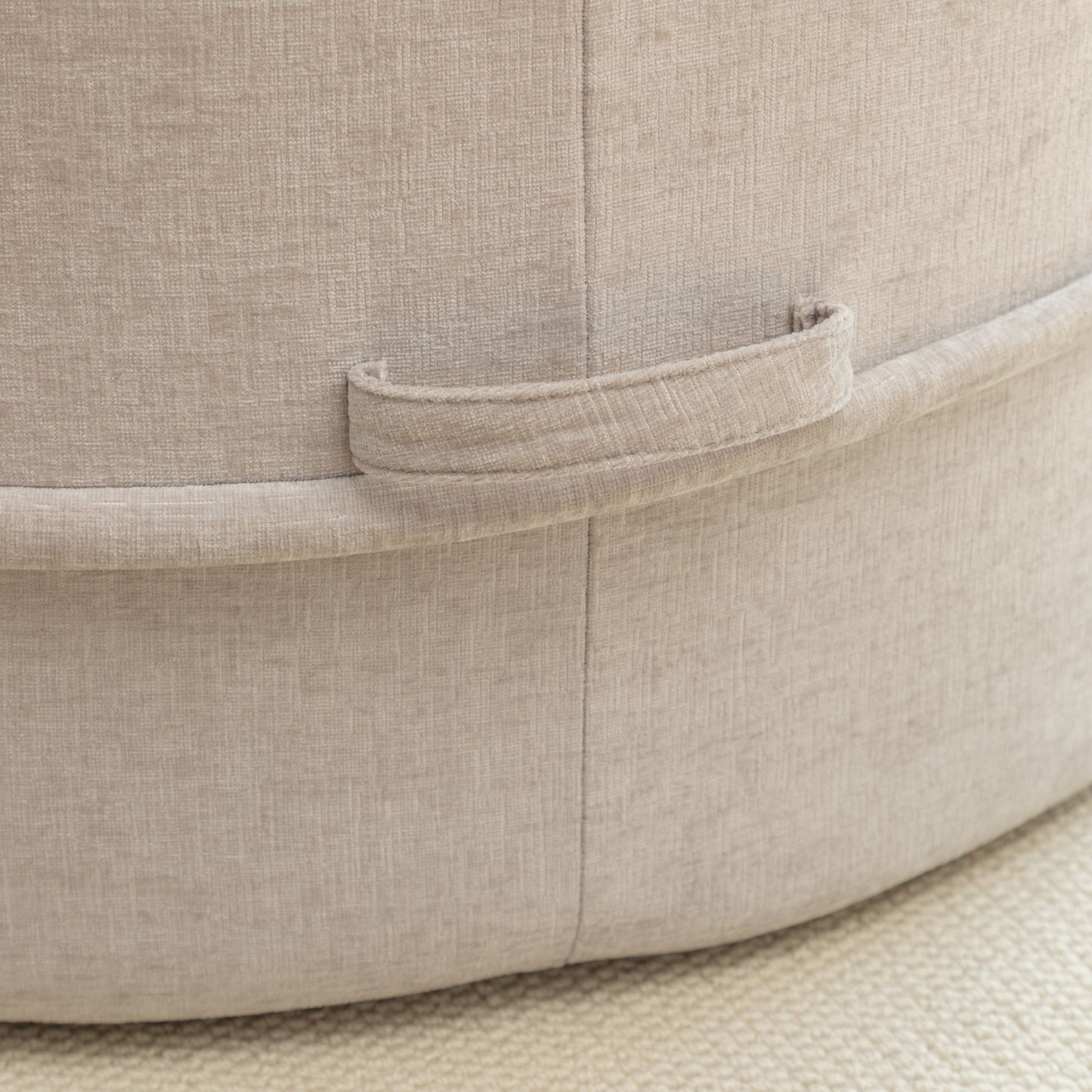 Modern Oversized Round Barrel Accent Chair With Ottoman - Velvet Upholstered Lounge Armchair With 5 Pillows For Living Room Or Bedroom - Gray