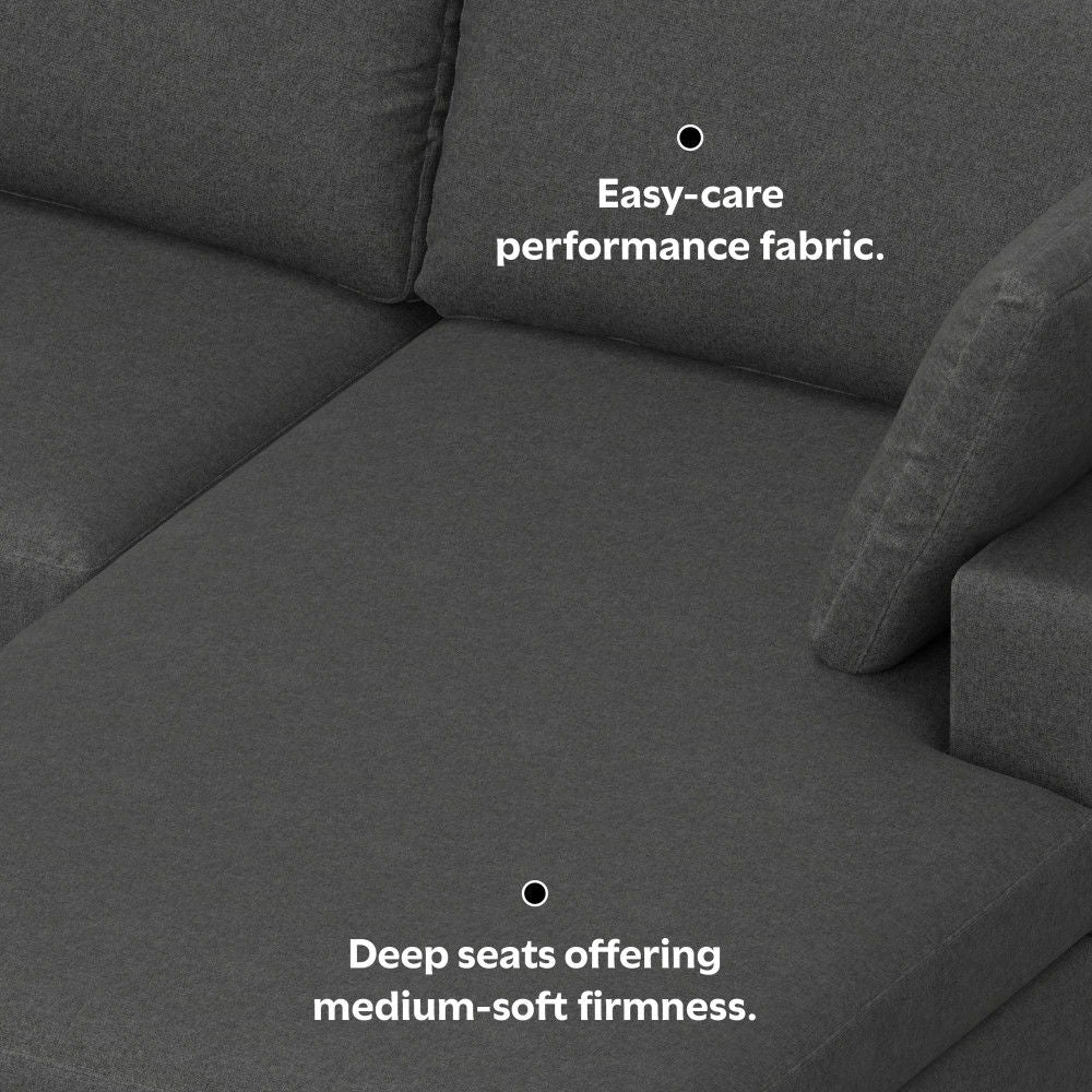 Charlie - Deep Seater Right Sectional Sofa - Gray