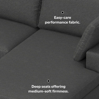 Charlie - Deep Seater Right Sectional Sofa - Gray