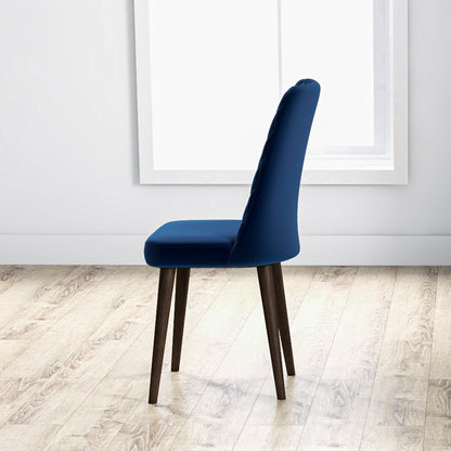 Katie - Mid-Century Modern Velvet Dining Chair (Set of 2) - Blue