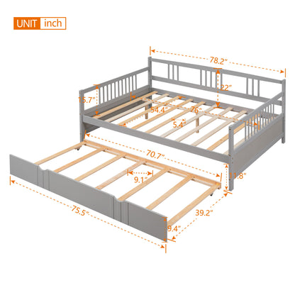 Full Size DayBed With Twin Size Trundle - Gray