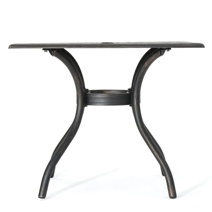 Enchantia - Outdoor Square Dining Table With Weave Tabletop And Flared Legs - Copper