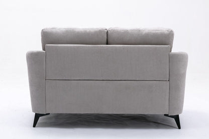 Callie - Woven Living Room Fabric Sofa, Loveseat (Set of 2) - Light Gray