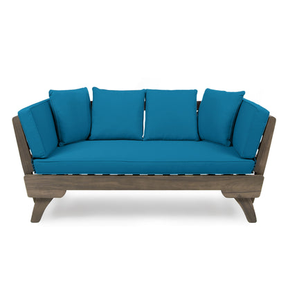 Ottavio - Convertible Sofa Daybed With Water Resistant Cushions - Gray / Teal