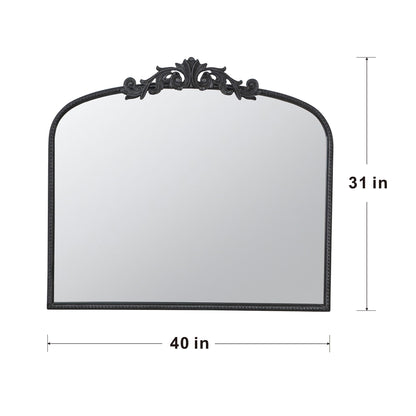 Classic Design Large Arch Mirror And Baroque Inspired Frame For Living Room Bathrrom Enterway Console - Black