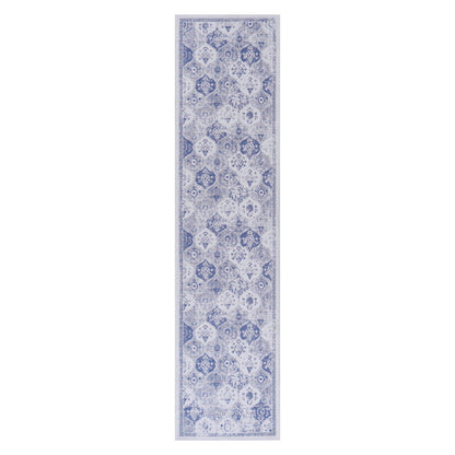 Maval - 2'6'' X 10' Washable Runner Rug - Blue