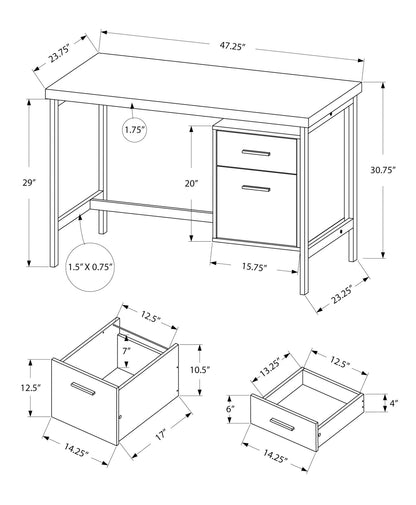 Computer Desk For Home Office, Laptop, Left, Right Set - Up, Storage Drawers, Contemporary & Modern - Taupe