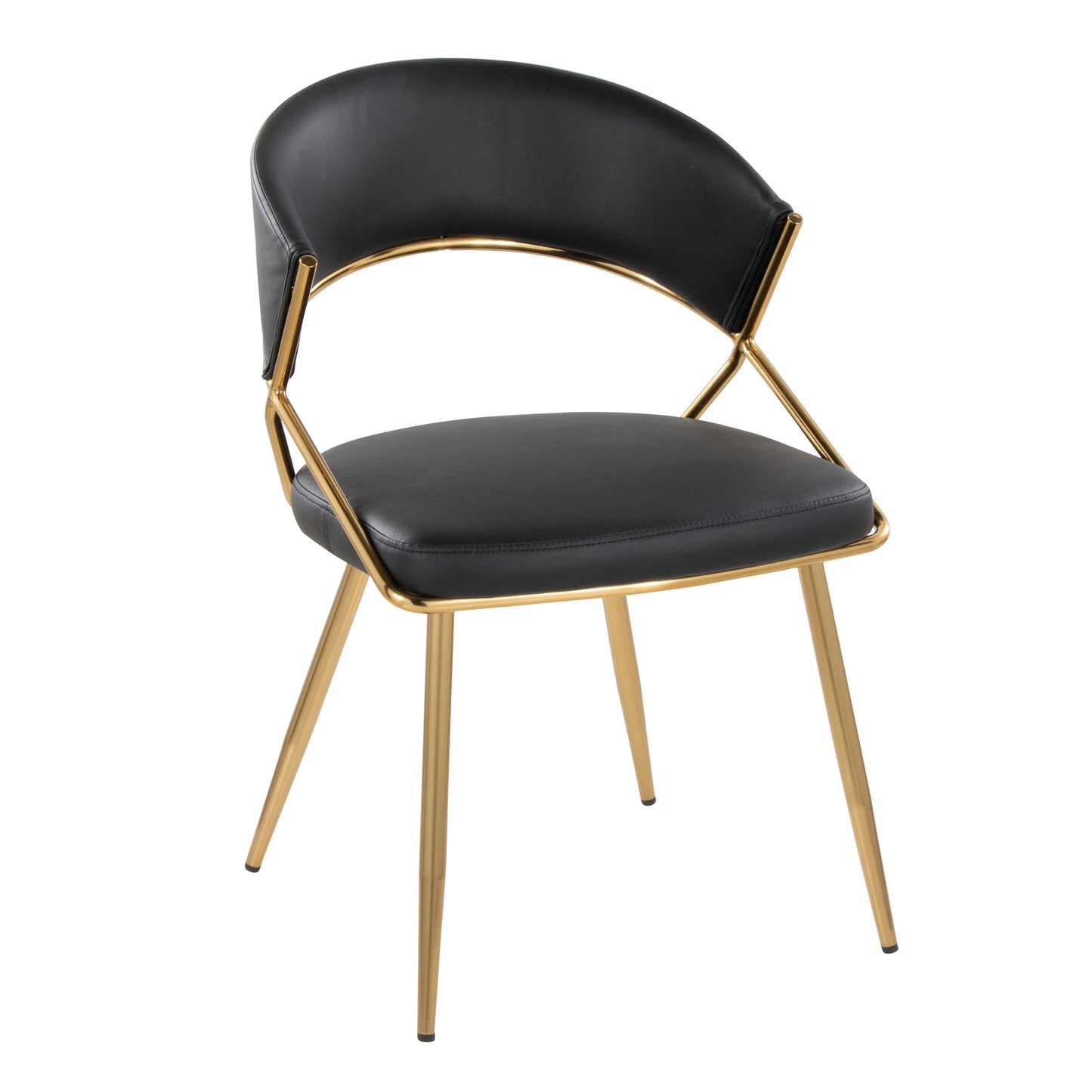 Jie - Glam, Dining Chair (Set of 2) - Gold / Black