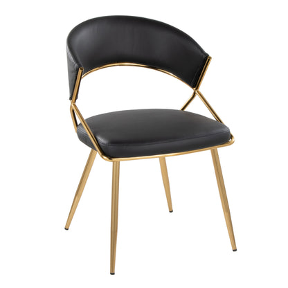 Jie - Glam, Dining Chair (Set of 2) - Gold / Black