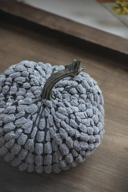 Chenille Weighted Pumpkin (Set of 3) - Gray