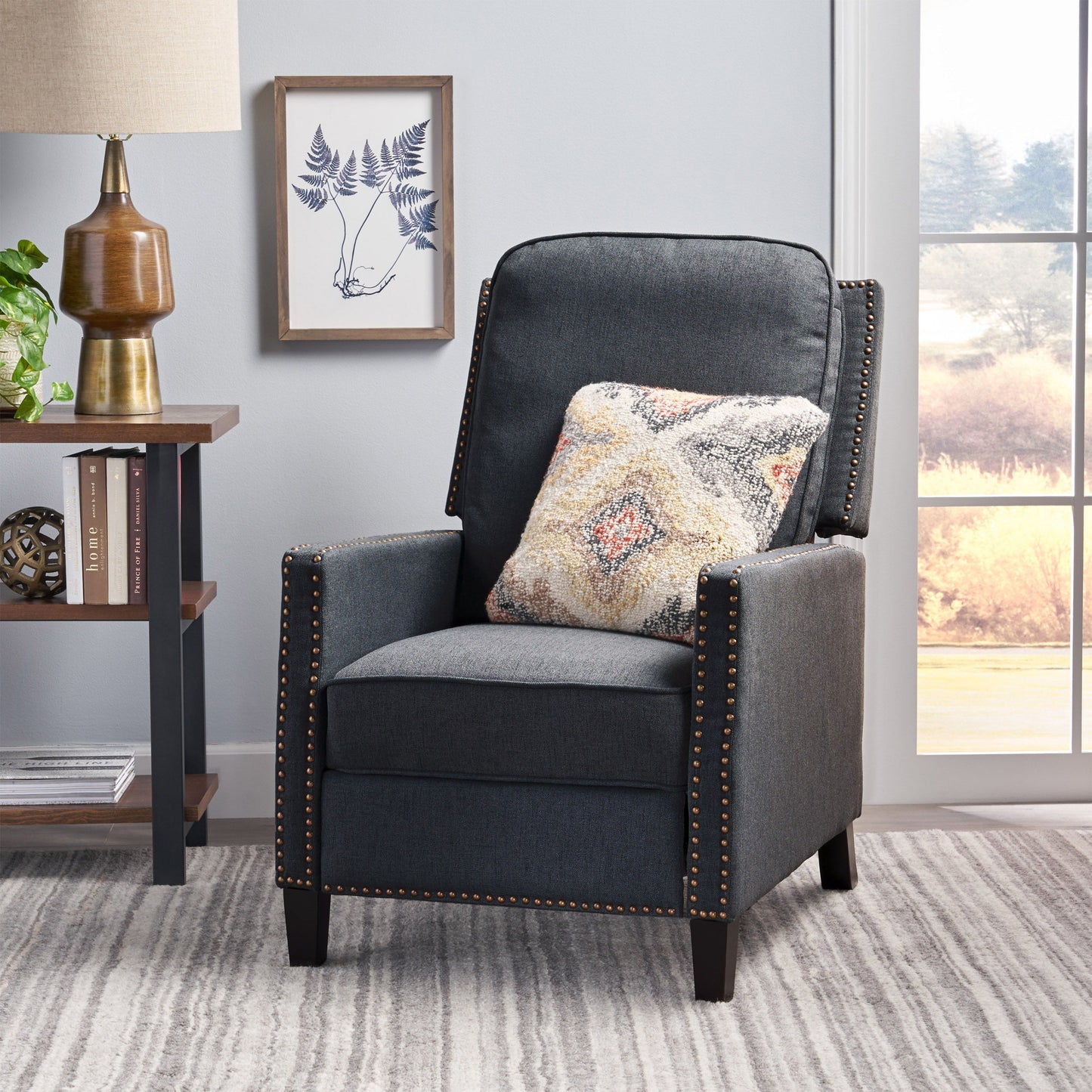 Wide Manual Standard Recliner - Dark Gray