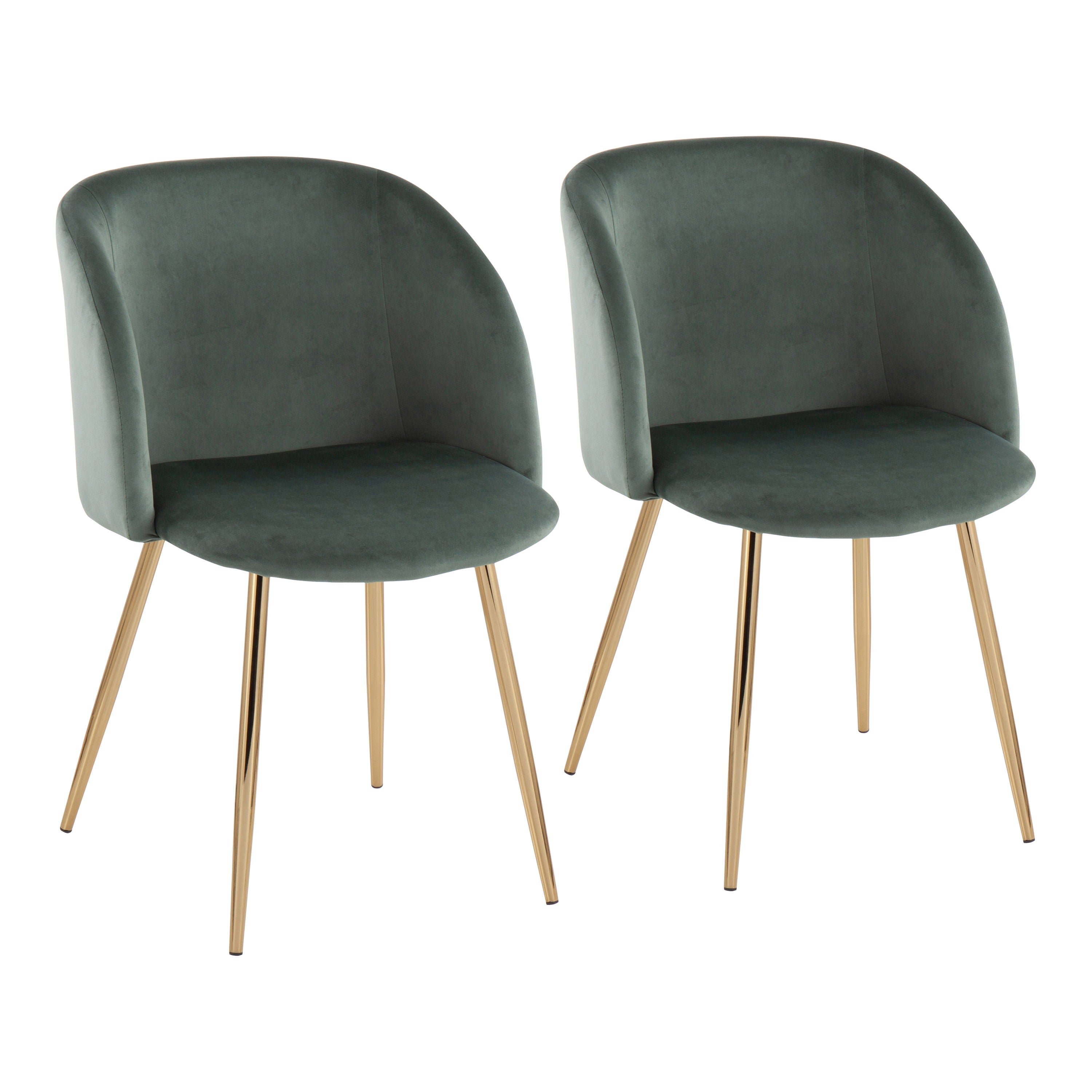 Fran - Contemporary Chair (Set of 2) - Gold / Sage Green