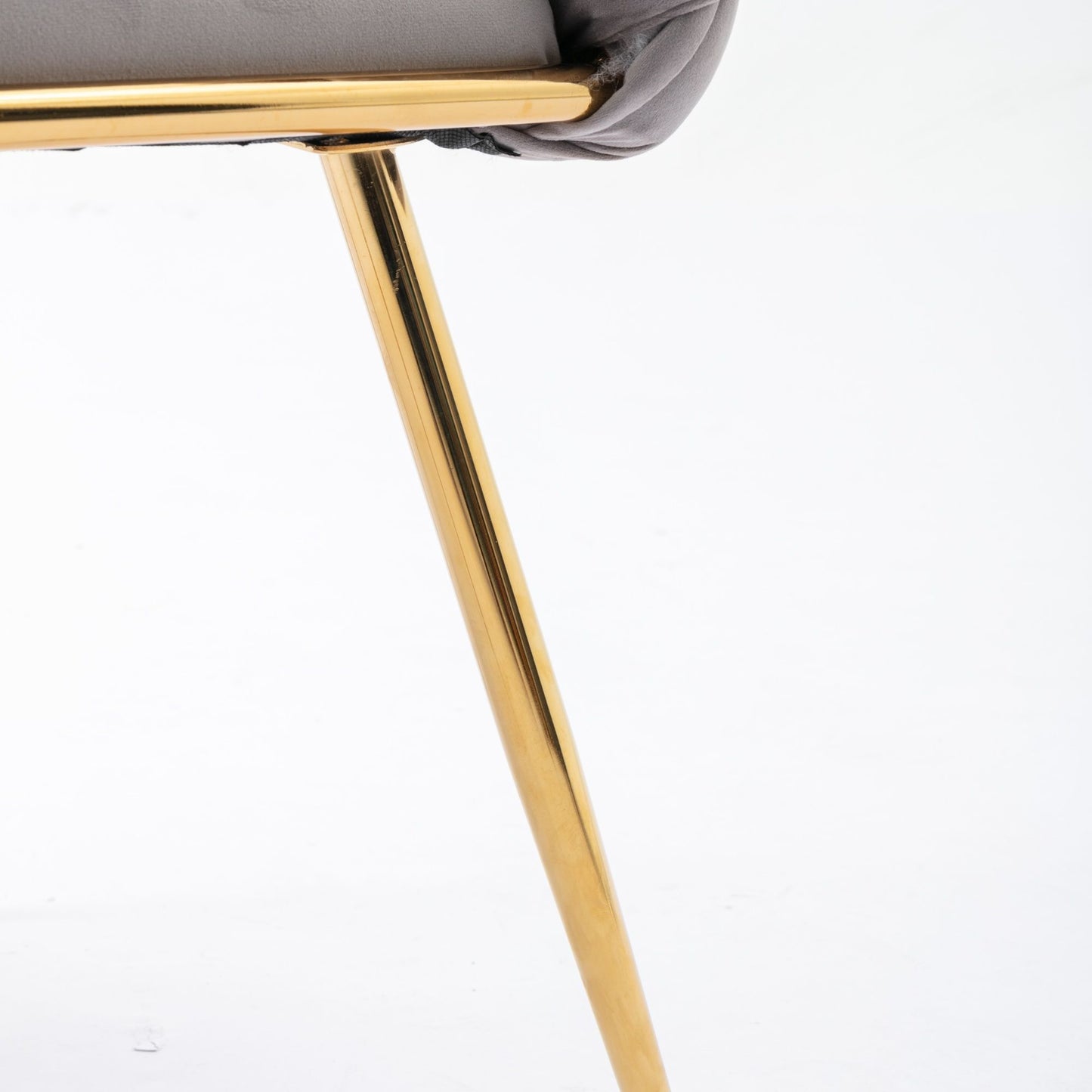 Luxury Modern Simple Leisure Velvet Single Sofa Chair Bedroom Lazy Person Household Dresser Stool Manicure Table Back Chair (Set of 2) - Gray / Gold