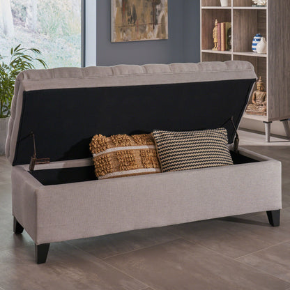 Juliana - Storage Ottoman Fabric - Light Gray