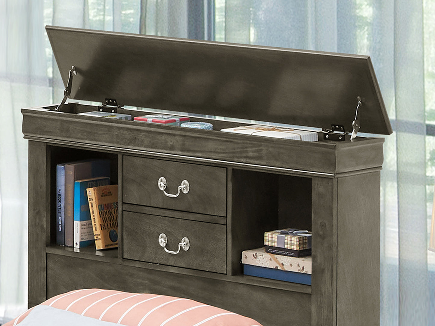 Louis Phillipe - Twin Storage Bed - Gray