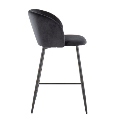 Fran - Contemporary Fixed Height Counter Stool (Set of 2) - Black