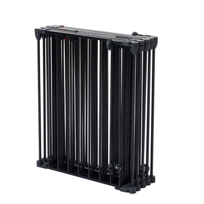 Adjustable Safety Gate 6 Panels Play Yard Metal Doorways Fireplace Fence Christmas Tree Fence Gate For House Stairs Gate Prohibited Area Fence - Black
