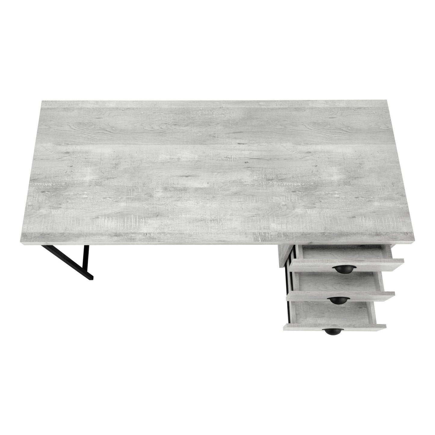 Computer Desk For Home Office, Laptop, Storage Drawers, Contemporary And Modern - Gray