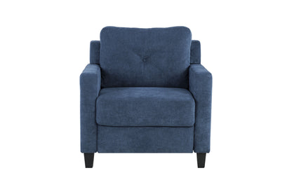 Horatio - Chenille 3 Piece Living Room Set - Navy