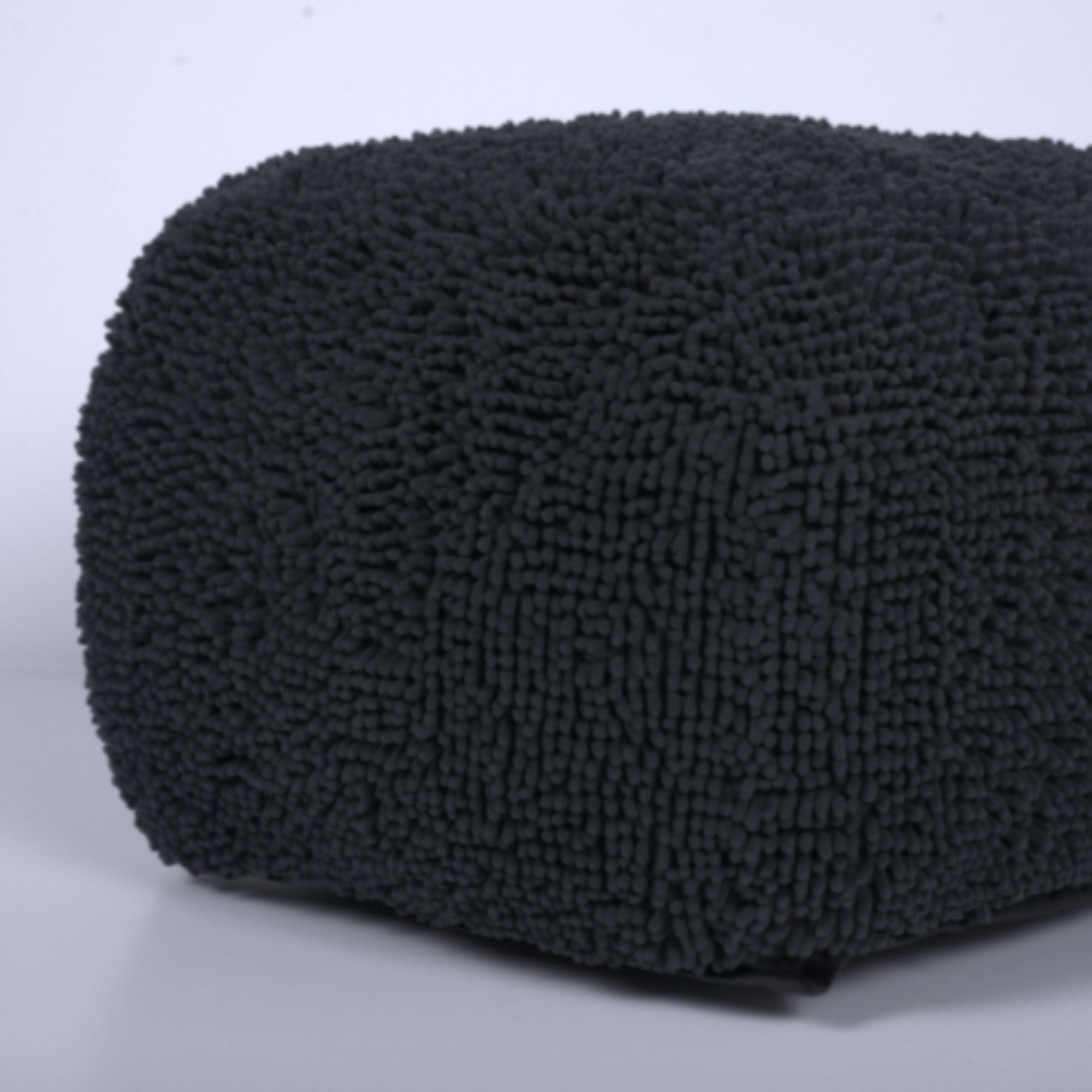 Spongy - Microfiber Square Pouf, Cozy Seating - Dark Charcoal