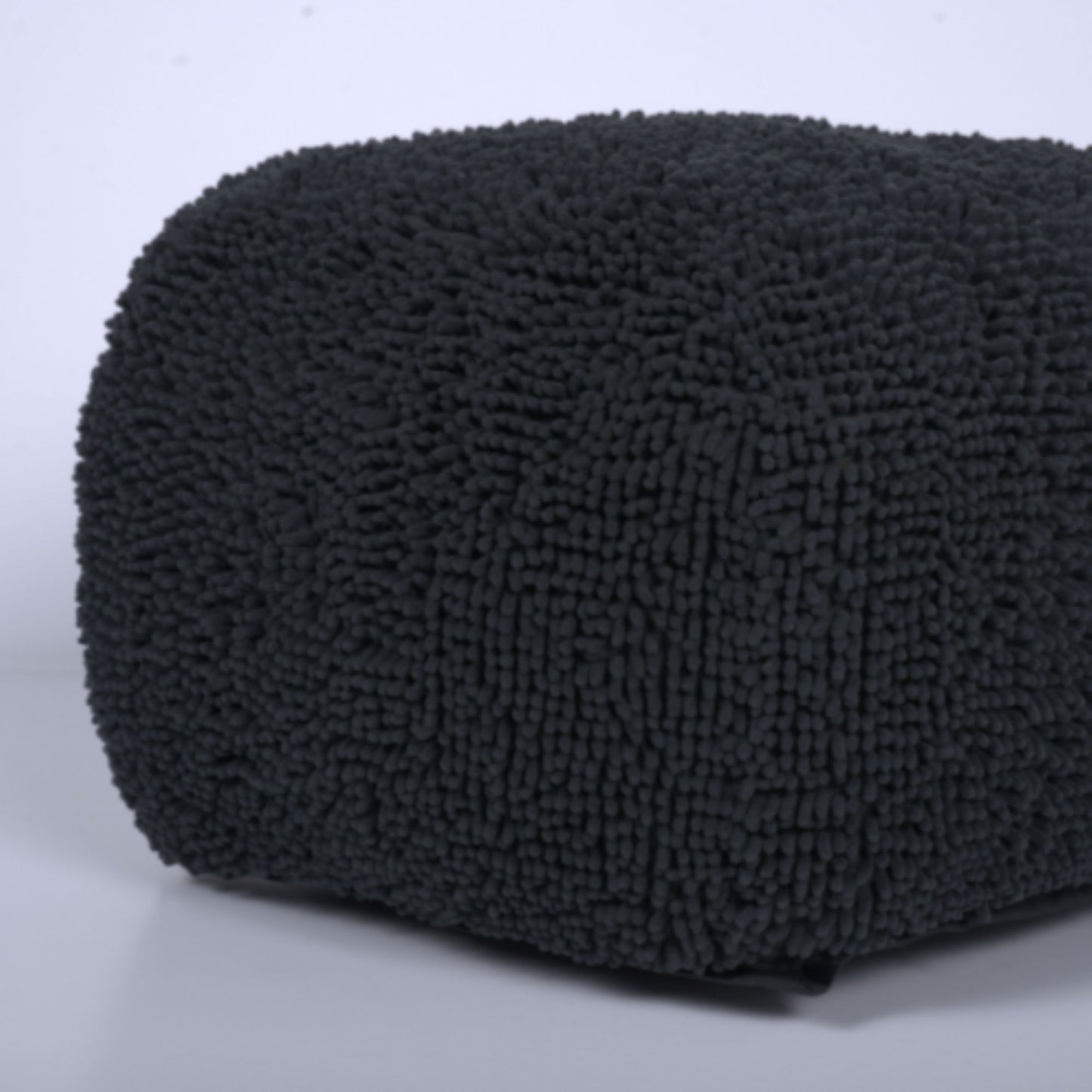 Spongy - Microfiber Square Pouf, Cozy Seating - Dark Charcoal