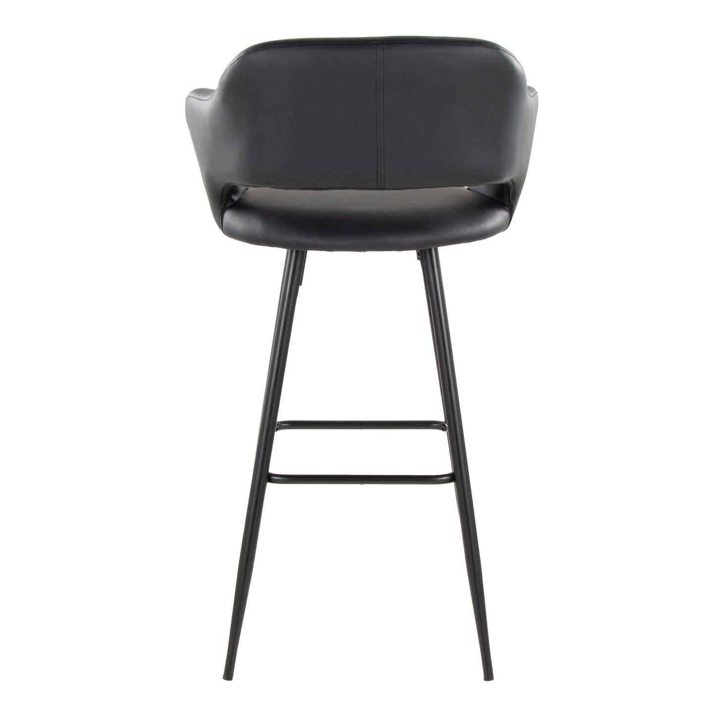 Margarite - Contemporary Fixed Height BarStool With Square Footrest (Set of 2) - Black