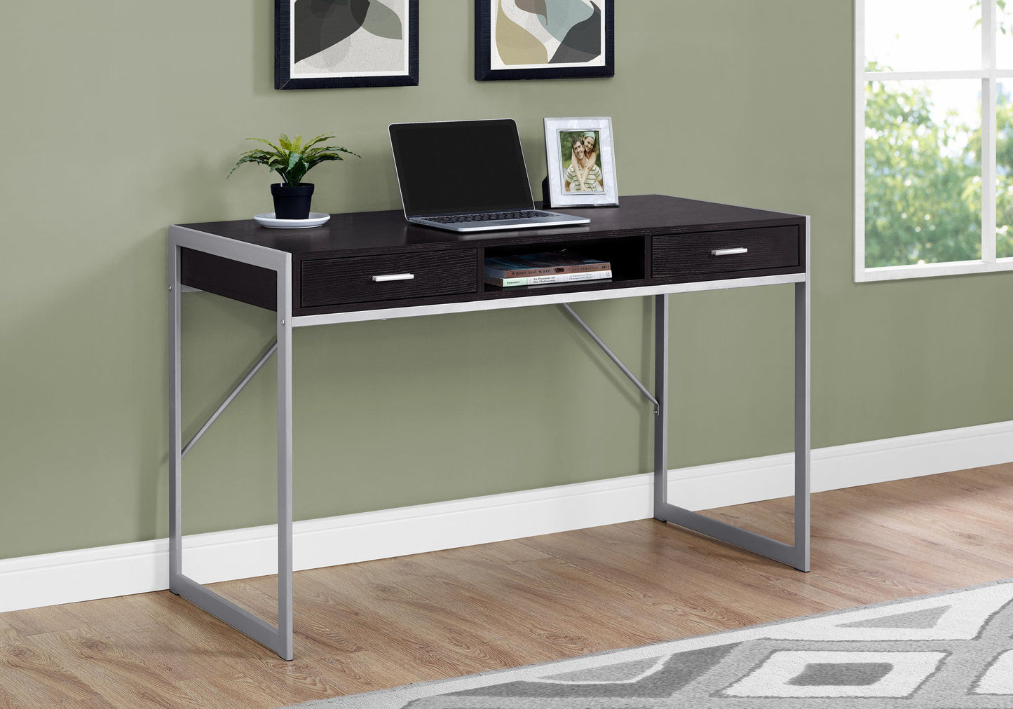 Computer Desk For Home Office, Storage Drawers, Contemporary & Modern - Espresso