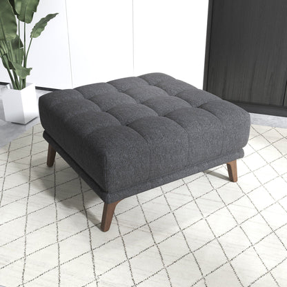 Addison - Square Upholstered Ottoman - Dark Gray