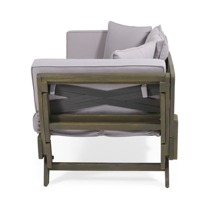 Outdoor Expandable Daybed With Water Resistant Cushion - Gray
