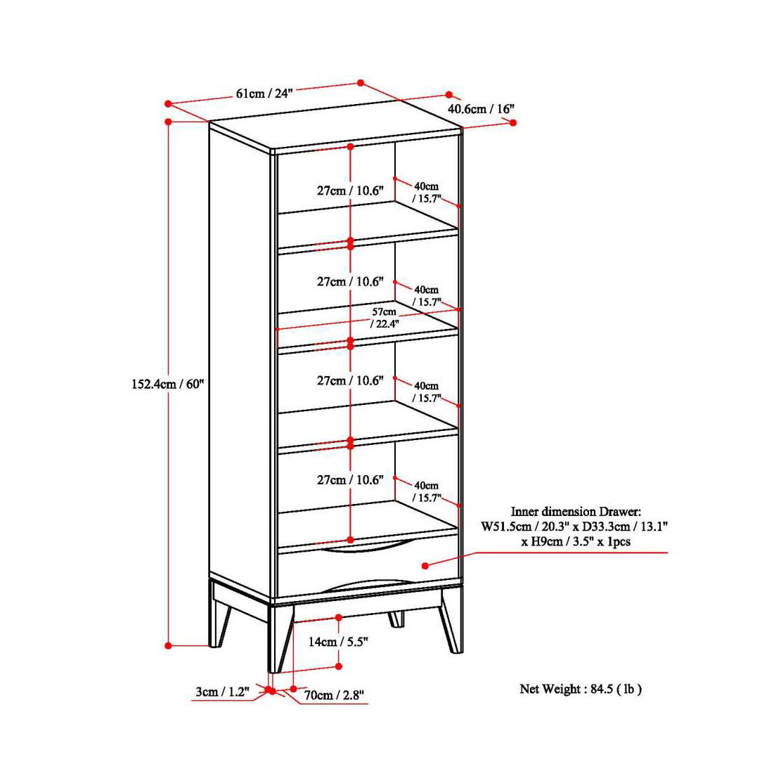 Harper - Bookcase With Storage - White