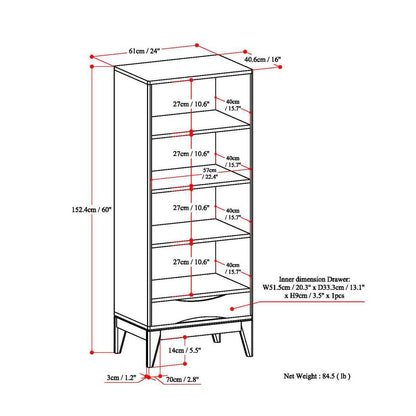 Harper - Bookcase With Storage - White