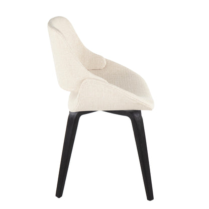 Fabrico - Mid-Century Modern Dining Chair (Set of 2) - Black / Cream