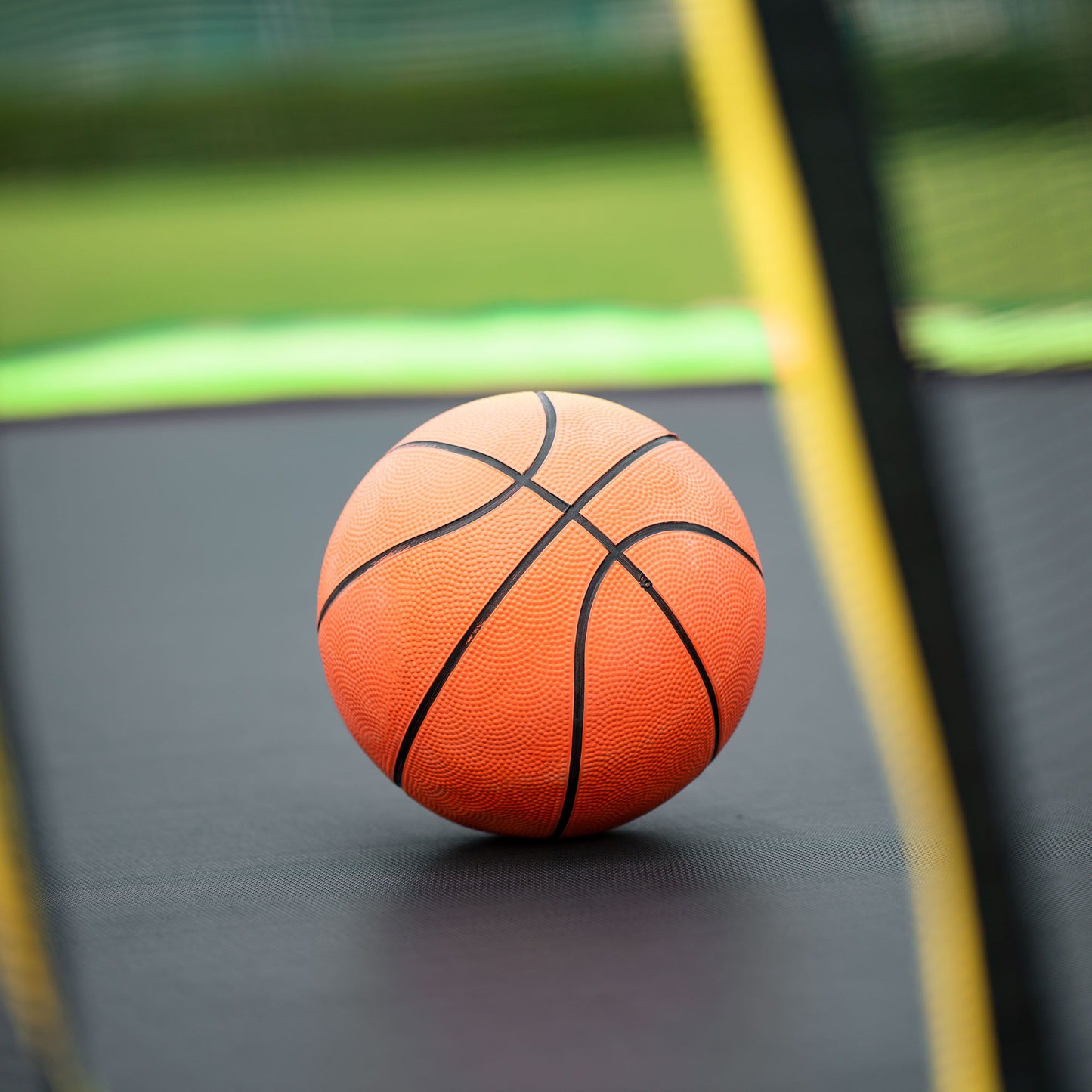 15Ft Trampoline With Basketball Hoop Inflator And Ladder (Inner Safety Enclosure) - Green