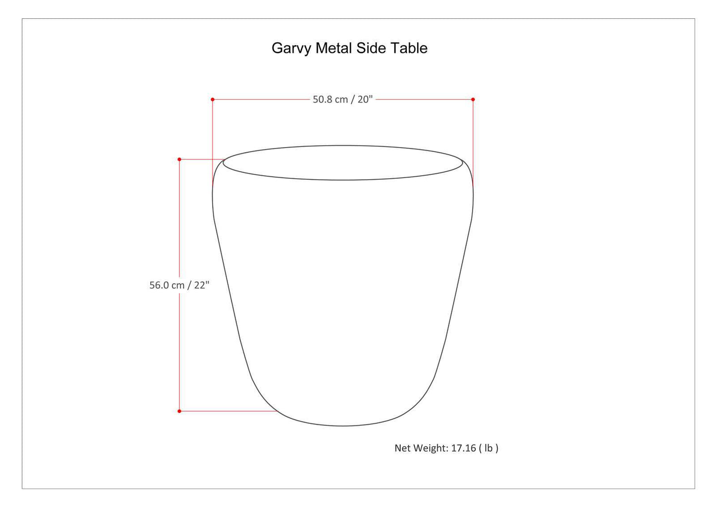 Garvy - Metal Side Table - Antique Silver