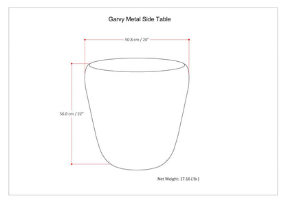 Garvy - Metal Side Table - Antique Silver