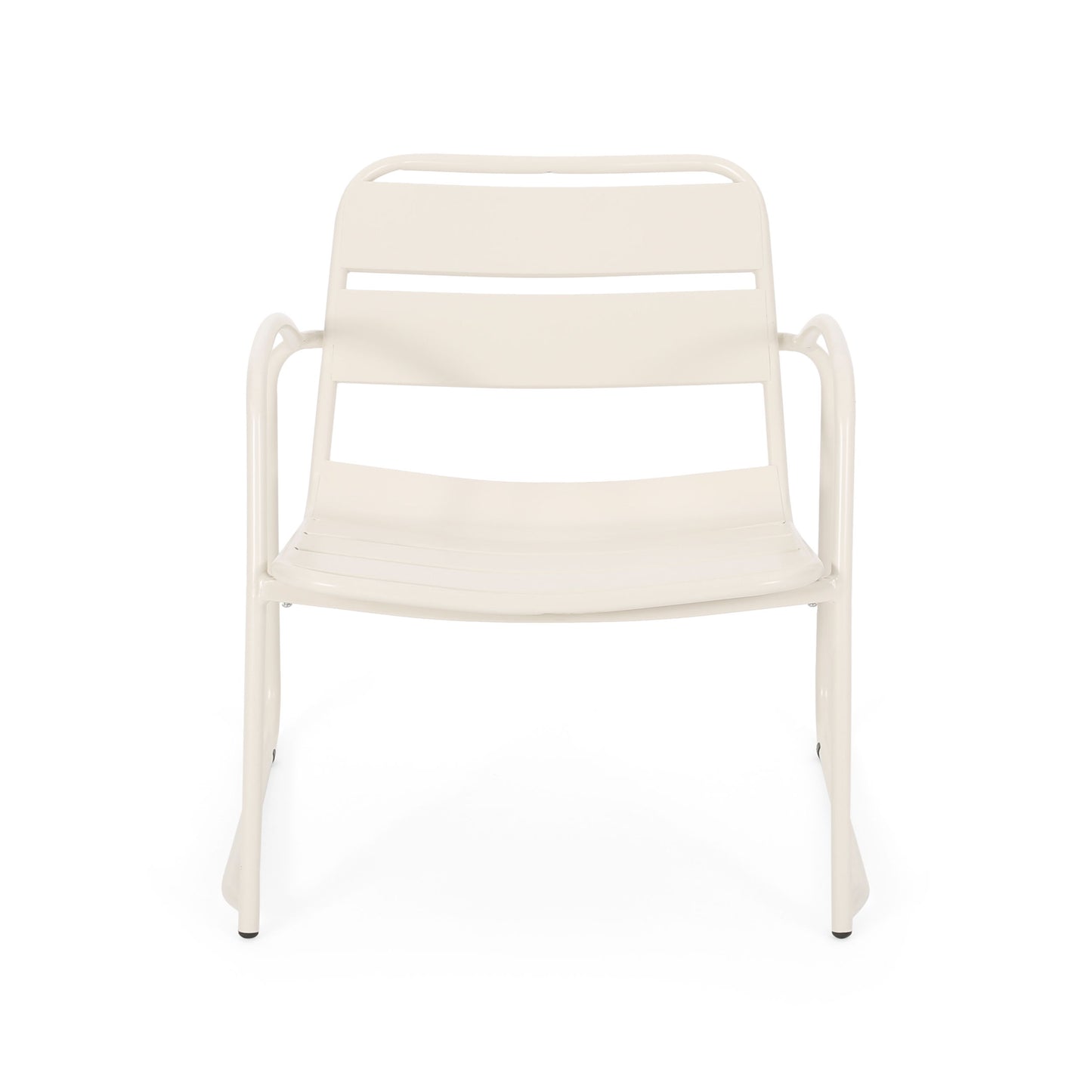 Outdoor Accent Chair With Metal Frame - White