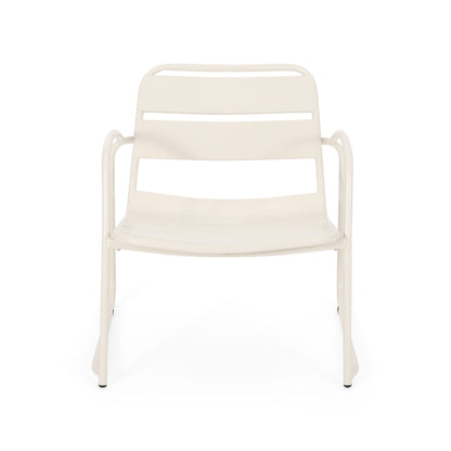 Outdoor Accent Chair With Metal Frame - White