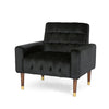 Comfy Arm Chair With Tufted Back, Modern For Living Room, Bedroom And Study - Black