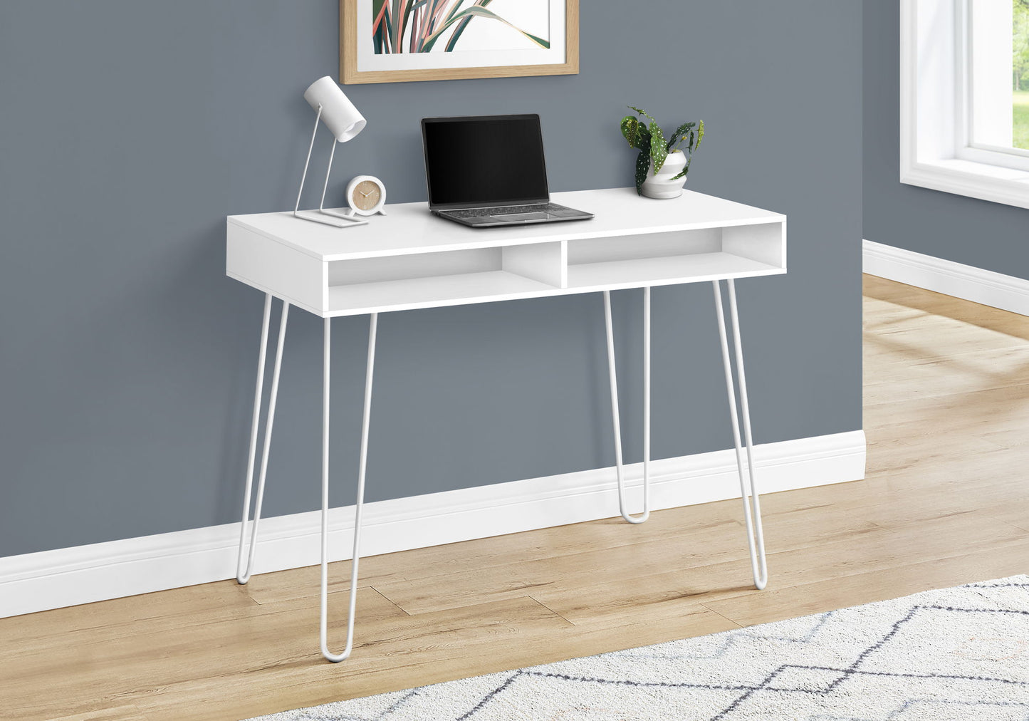 Modern Computer Desk, Laptop, Left, Right Set-Up, Storage Drawers, Work, Contemporary - White