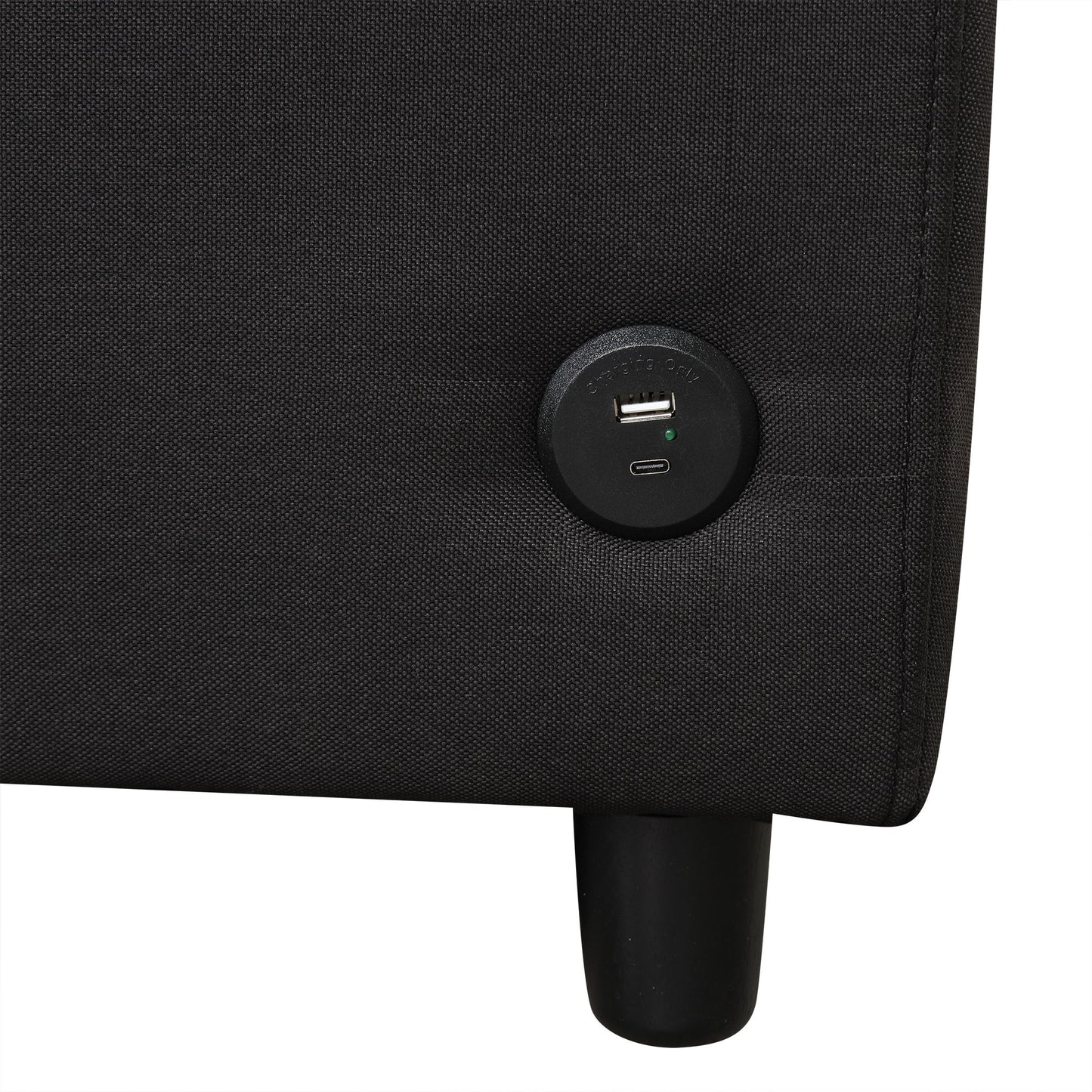 Pull Out Sofa Bed Loveseat Sleeper With Twin Size Memory Mattress With Two USB Ports For Living Room Spaces - Black